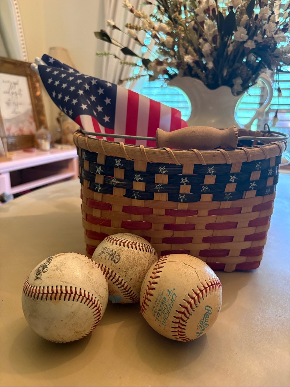 Stanley Red, White & Blue Woven Decorative Basket